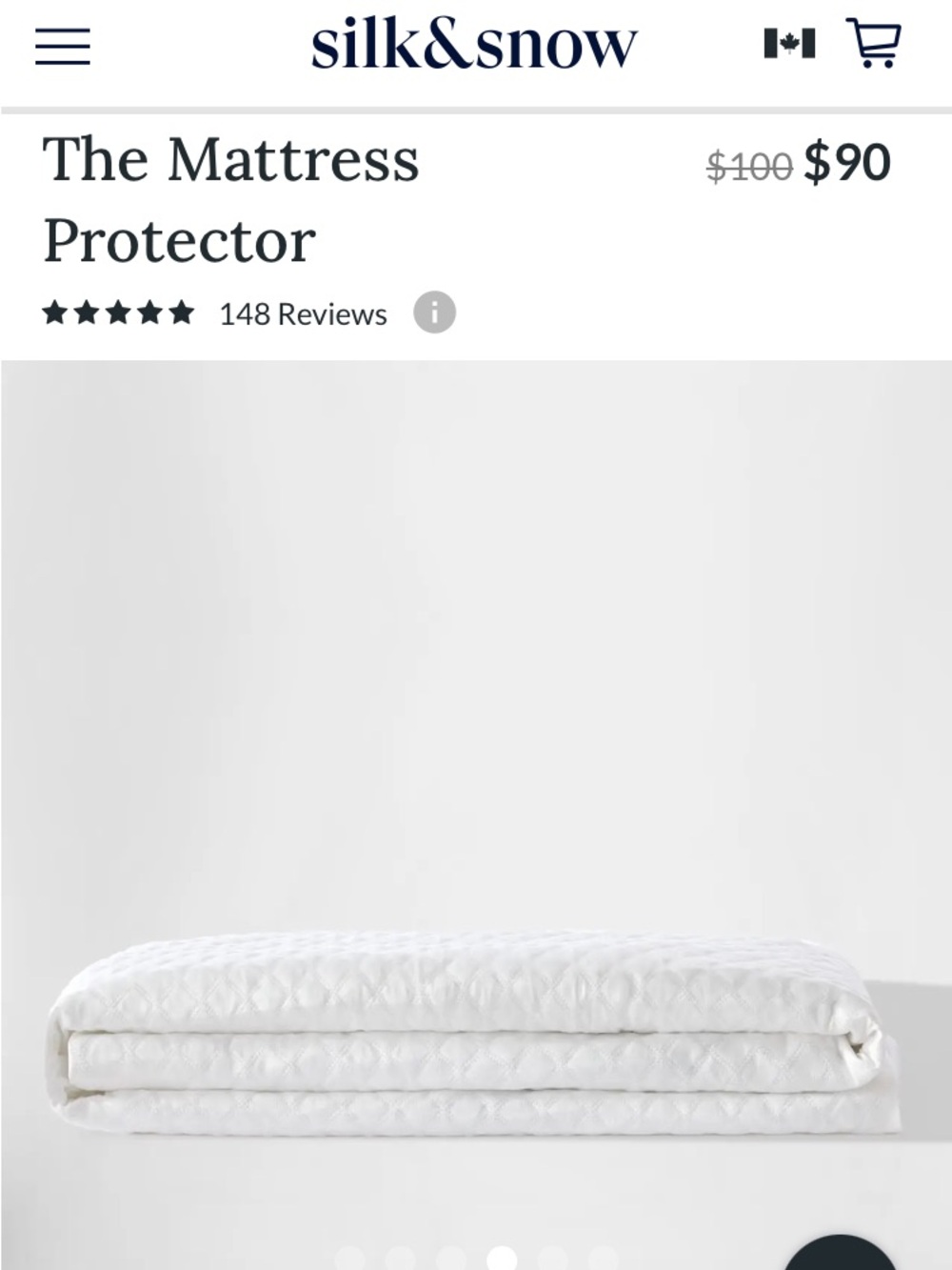Silk&Snow Queen Size White Mattress Protector